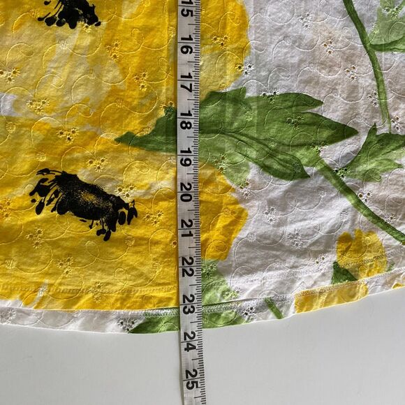 Vintage Sag Harbor MIDI Skirt Womens Sz 12 Floral Eyelet Cotton A-Line Boho‎ - Picture 8 of 8
